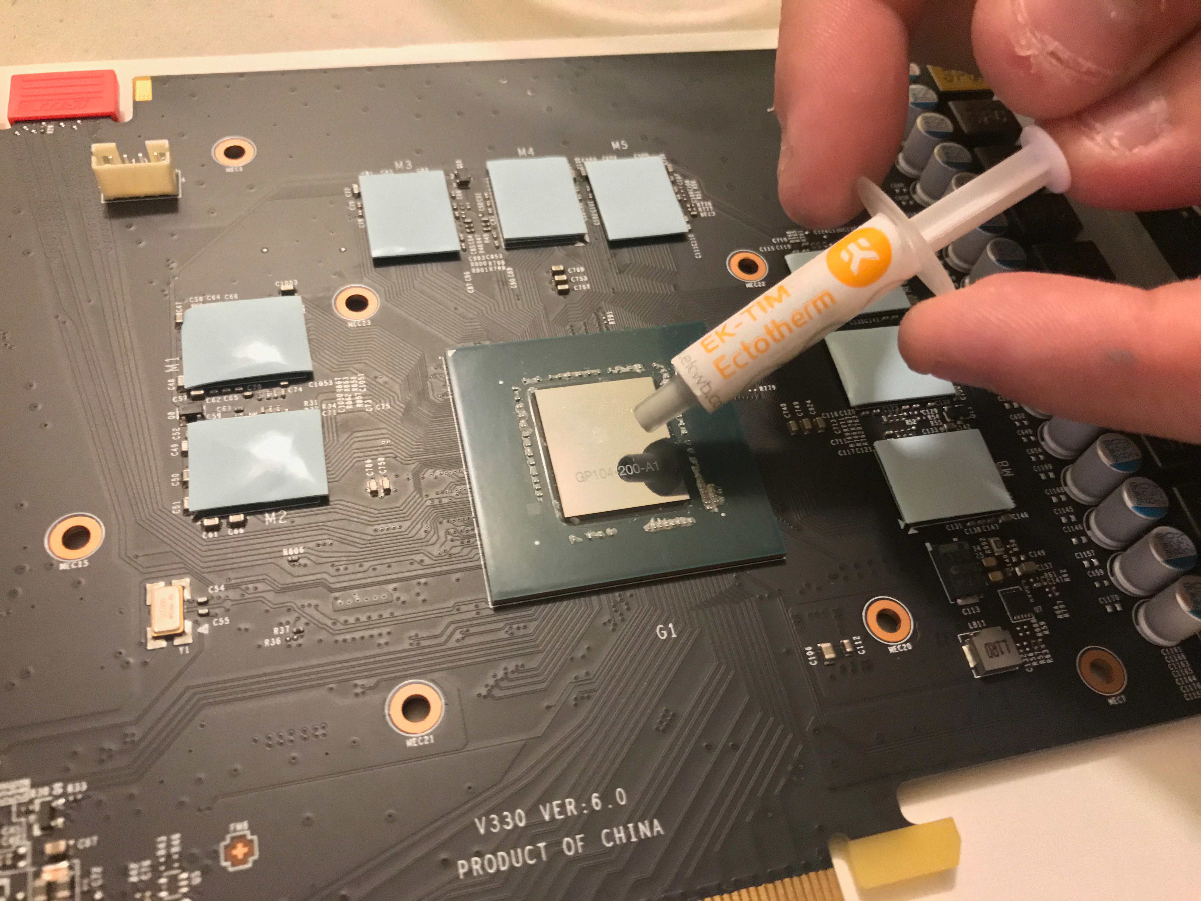 applying thermal paste